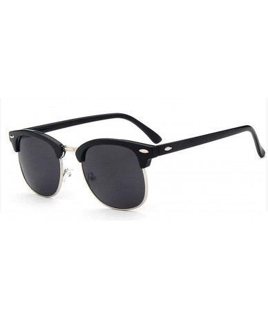 Goggle Half Metal Fashion Sunglasses Men/Women Retro Rivet Lens Classic Sun Glasses Oculos UV400 - C2 - C5197A2XSLK $53.83