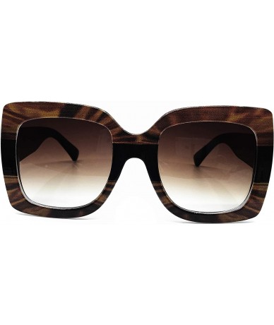 Sport 8210 Premium Oversize XXL Women Brand Designer Square Bold Style Thick Frame Candy Fashion Sunglasses - Brown - CW18HM6...