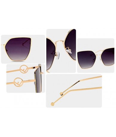 Aviator Fashion sunglasses- ladies with sunglasses- large frame sunglasses- PC lens - E - CE18S846OYK $72.16