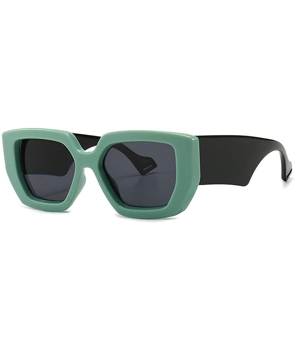 Rectangular Sunglasses Designer Rectangle Fashion Glasses - Green - CI198K0KGW5 $27.53