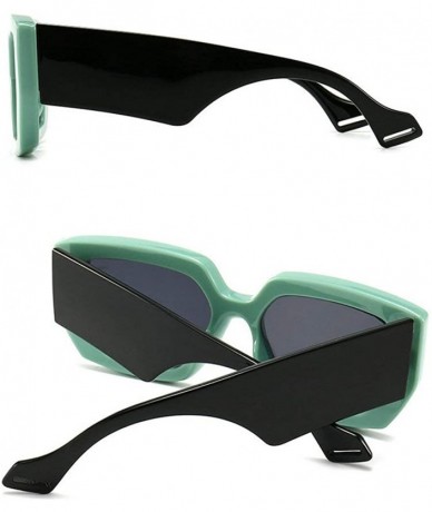 Rectangular Sunglasses Designer Rectangle Fashion Glasses - Green - CI198K0KGW5 $27.53