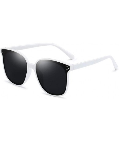 Oval Unisex Sunglasses Retro Black Drive Holiday Oval Non-Polarized UV400 - Grey - C818R6XQZIK $16.29