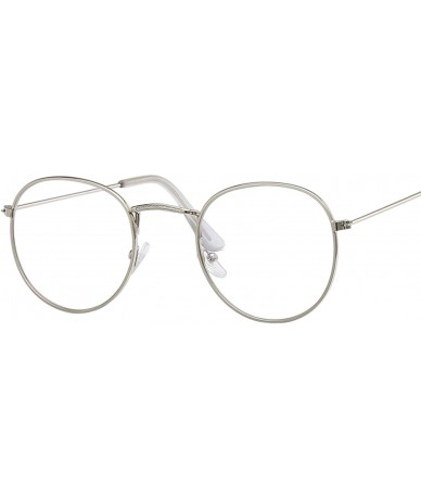 Semi-rimless Cheap Small Round Nerd Glasses Clear Lens Unisex Gold Metal Frame Oval Optical Women Uv - Gold - CF198A7H68Q $61.62