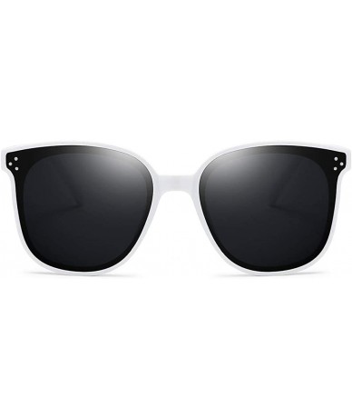 Oval Unisex Sunglasses Retro Black Drive Holiday Oval Non-Polarized UV400 - Grey - C818R6XQZIK $16.29