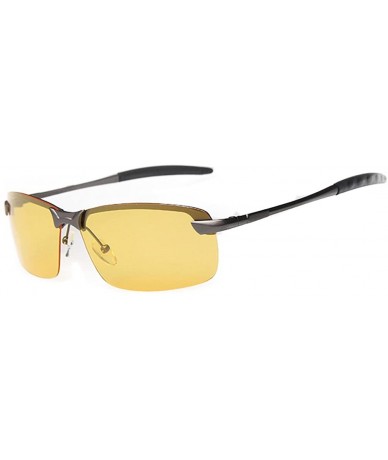 Square Night Vision Glasses Driver Night Polarizer - C811ZCK4R0J $29.22