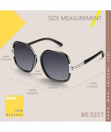 Goggle Women Shades Classic Oversized Polarized Sunglasses 100% UV Protection Eyewear Glasses DC3207 - CK196QYWWWW $31.37