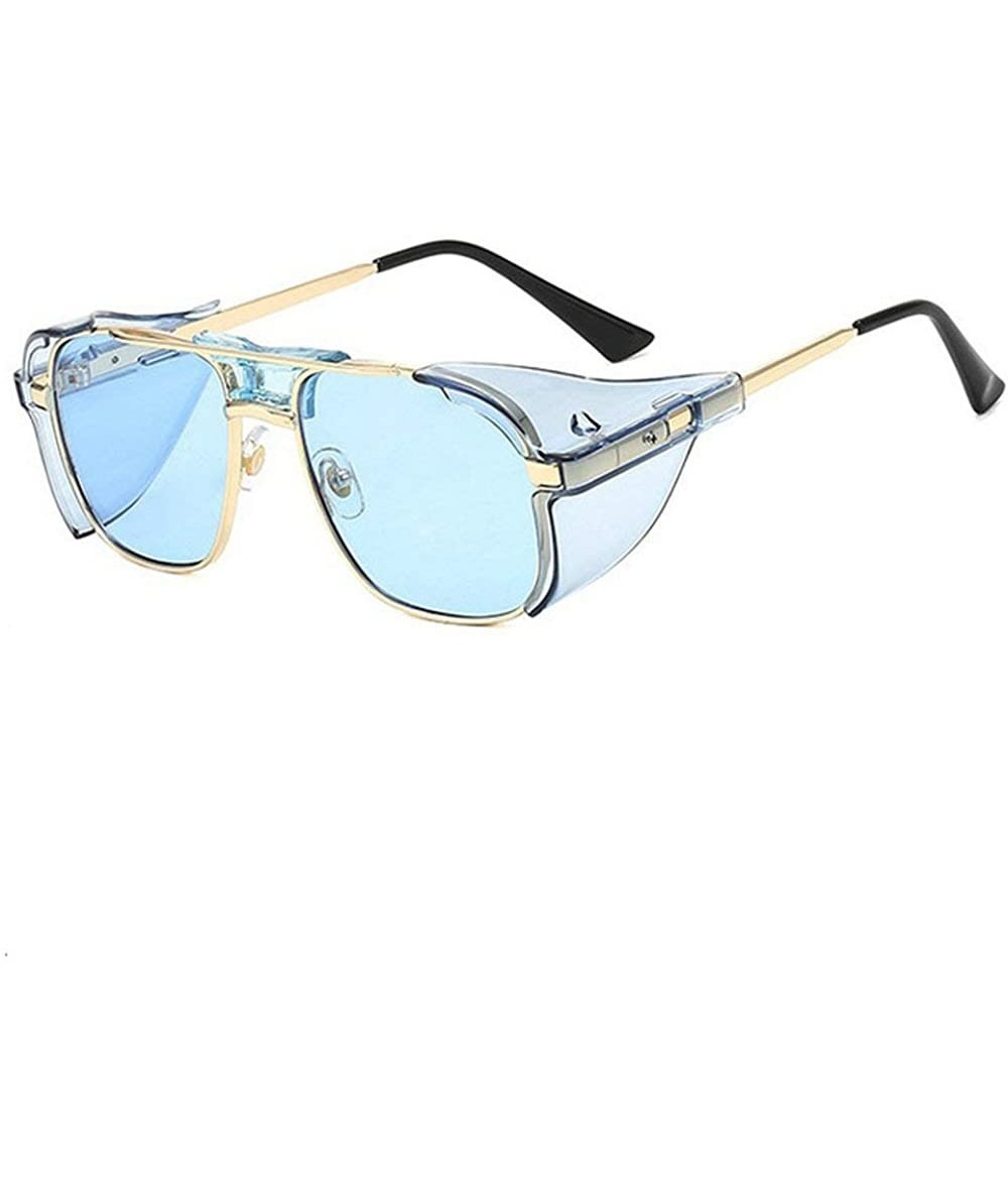 Square sunglasses Fashion Protection Windproof Glasses - Blue - CW18AR8S9WW $24.56