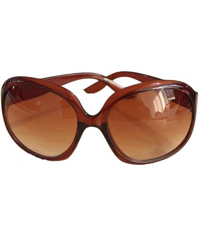 Oval Women Retro Style Anti-UV Sunglasses Big Frame Fashion Oval Sunglasses - Brown - C0194MTXA5Q $17.73