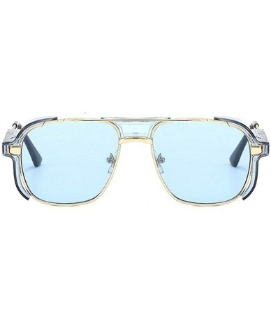 Square sunglasses Fashion Protection Windproof Glasses - Blue - CW18AR8S9WW $24.56