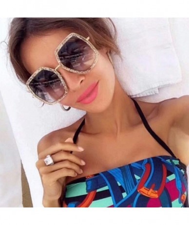 Oversized Oversized Square Sunglasses Women Vintage UV Protection Irregular Shades - A - CS18SE9AHZQ $19.68