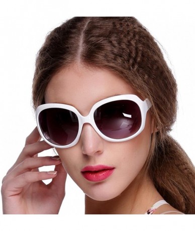 Oversized Women's Designer Style Vintage Oversized Sunglasses Fashion Outdoor Driving Eyewear Glasses Sunglasses - White - CJ...