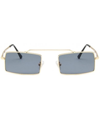 Rectangular Vintage Sun Glasses Women Men Square Shades Rectangular Frame Sunglasses For Female - Goldbrown - CM1999E2974 $20.78