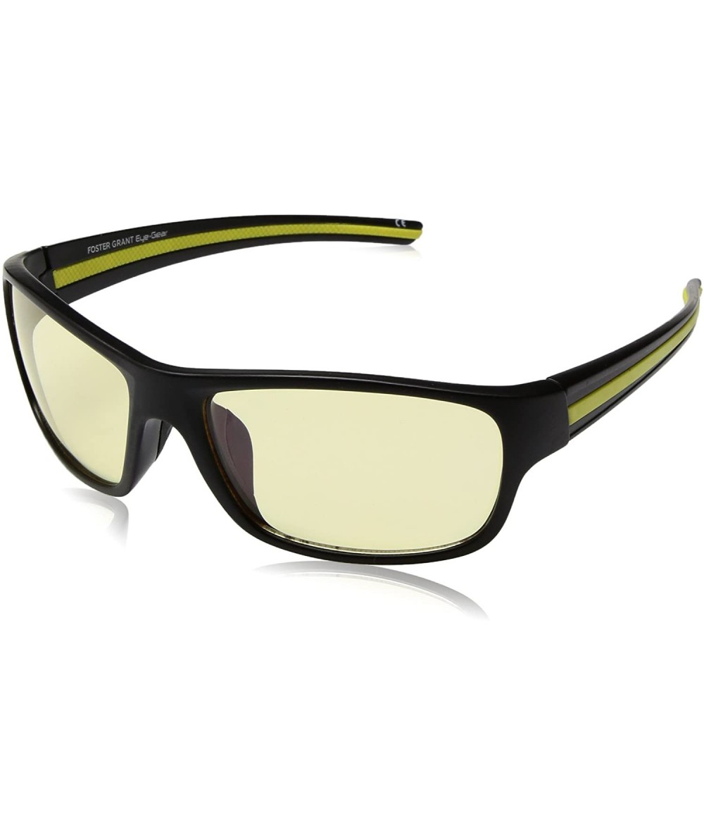 Rectangular Eye Gear Rectangular Sunglasses - Matte Black With Yellow/Yellow - CC182S3W6ZM $56.80