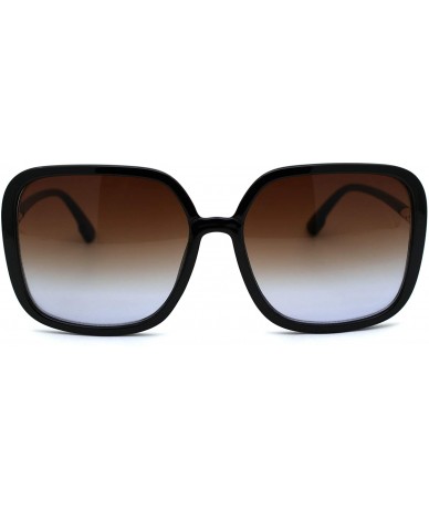 Rectangular Womens Mod Rectangular Butterfly Designer Plastic Sunglasses - Black Brown - CB18A6LKR07 $23.99