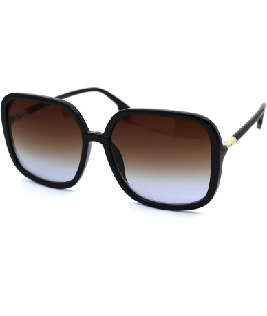 Rectangular Womens Mod Rectangular Butterfly Designer Plastic Sunglasses - Black Brown - CB18A6LKR07 $23.99