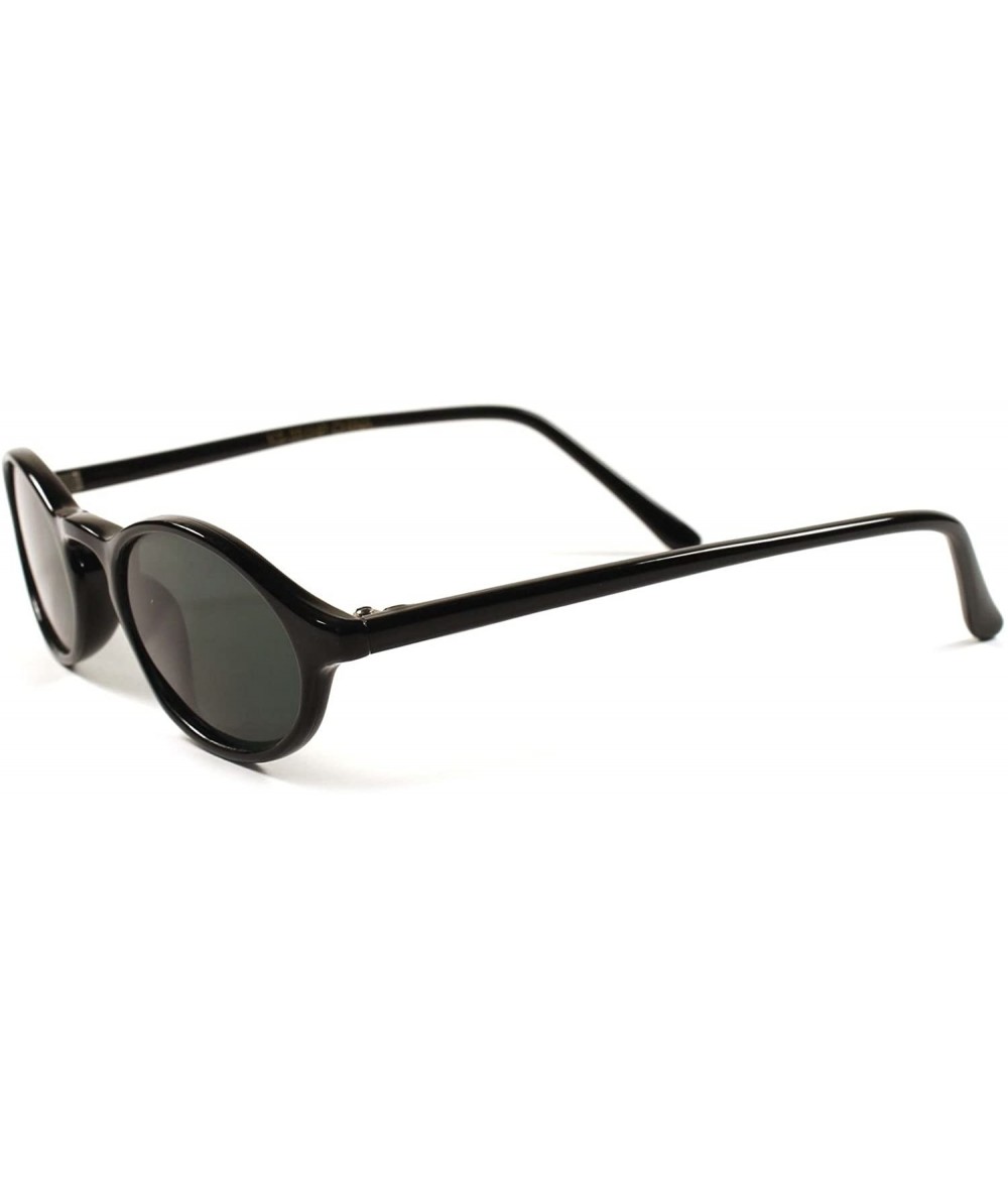 Oval Classic Vintage Retro 80s Hipster Mens Womens Small Oval Round Sunglasses - Black - CU189AS29AG $26.38