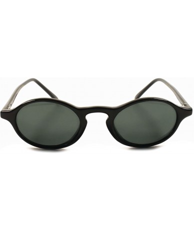 Oval Classic Vintage Retro 80s Hipster Mens Womens Small Oval Round Sunglasses - Black - CU189AS29AG $26.38