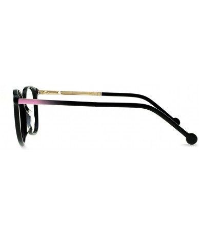 Oval Women Casual Eyewear Frames Non-prescription Clear Lens Eyeglasses - C-black/Pink - CK18LWTS2WW $35.55