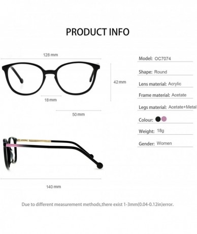 Oval Women Casual Eyewear Frames Non-prescription Clear Lens Eyeglasses - C-black/Pink - CK18LWTS2WW $35.55