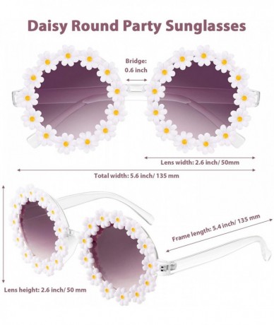 Round Sunglasses Flower Eyewear Glasses Flannel - CX198DL6Q7R $21.80