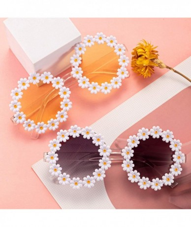 Round Sunglasses Flower Eyewear Glasses Flannel - CX198DL6Q7R $21.80