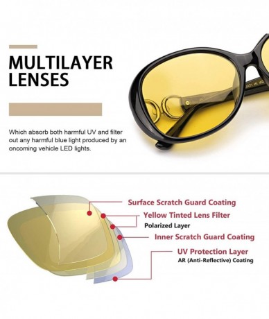 Oversized Oversized Polarized Glare 100 Protection - A2-black Frame/Yellow Lens Night-vision Glasses - C718WM8DHEK $35.04