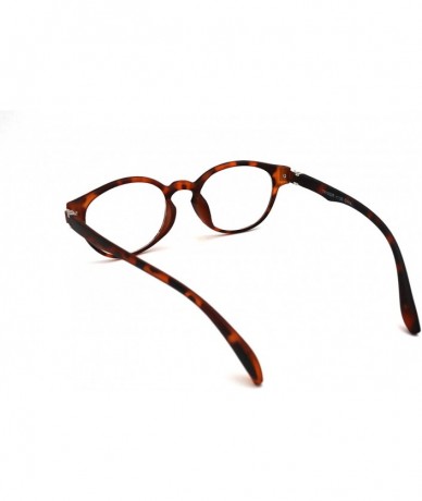 Oval TR90 Readers Flexie Reading Glasses schoolboy 2291RT - Matte Tortoise - C112FLD0R05 $32.65