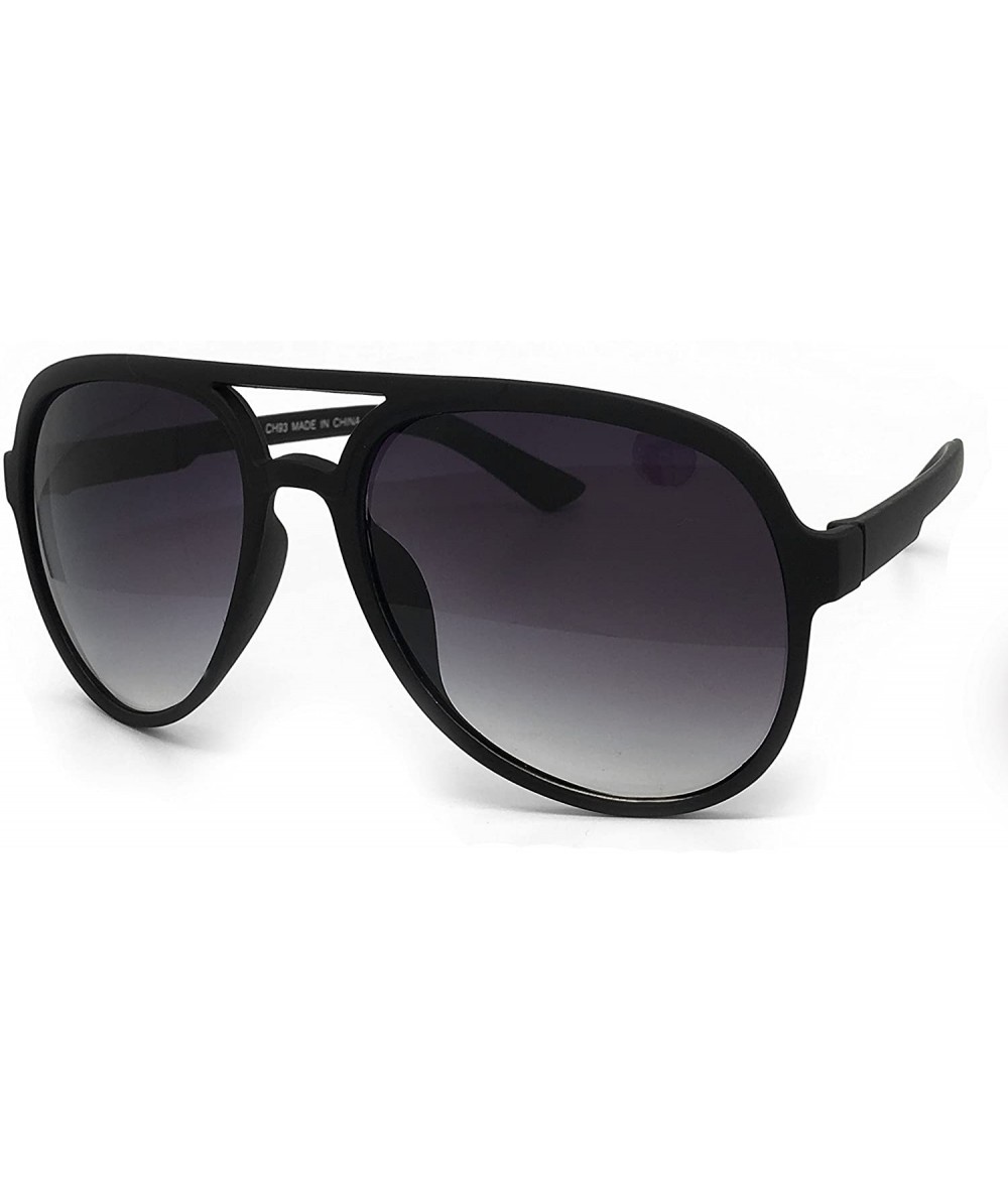 Oversized CH93 Matte Finish Tinted Aviator Vintage Retro Flat Top - Flat Top - CU184YDN77Z $25.81