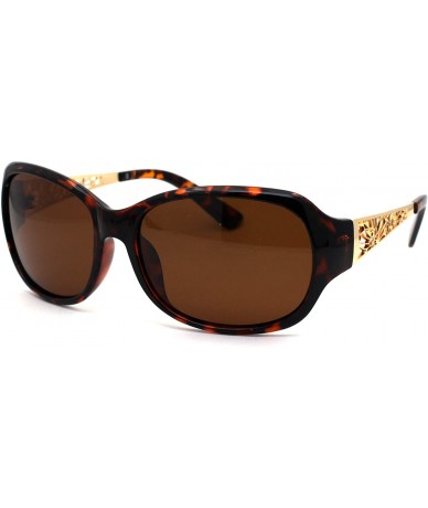 Butterfly Polarized Antiglare Floral Diecut Arm Luxury Butterfly Sunglasses - Tortoise Gold Brown - CR196WKTLZ4 $22.87