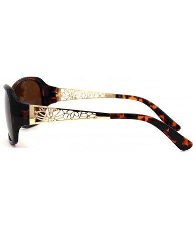 Butterfly Polarized Antiglare Floral Diecut Arm Luxury Butterfly Sunglasses - Tortoise Gold Brown - CR196WKTLZ4 $22.87