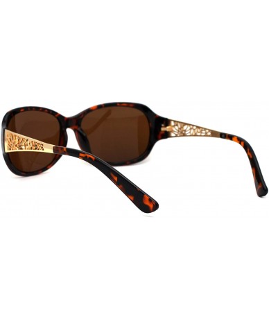 Butterfly Polarized Antiglare Floral Diecut Arm Luxury Butterfly Sunglasses - Tortoise Gold Brown - CR196WKTLZ4 $22.87