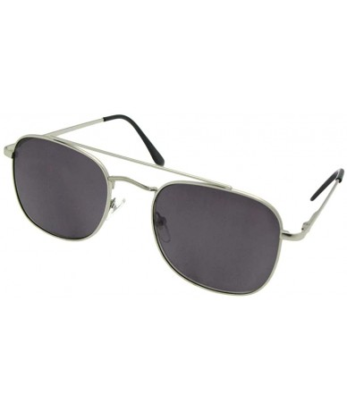 Square Square Aviator Full Reader Lens Sunglasses R72 - Silver Frame Gray Lenses - CQ18UW037K5 $29.87