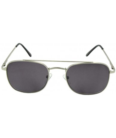 Square Square Aviator Full Reader Lens Sunglasses R72 - Silver Frame Gray Lenses - CQ18UW037K5 $29.87