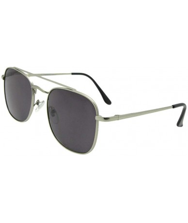 Square Square Aviator Full Reader Lens Sunglasses R72 - Silver Frame Gray Lenses - CQ18UW037K5 $29.87