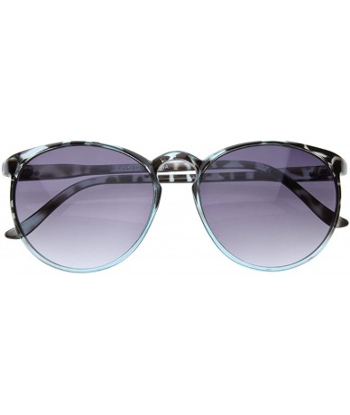 Wayfarer Womens Vintage Inspired Retro Round Key Hole Horn Rimmed Sunglasses (Blue) - C4116Q2MXDP $18.18