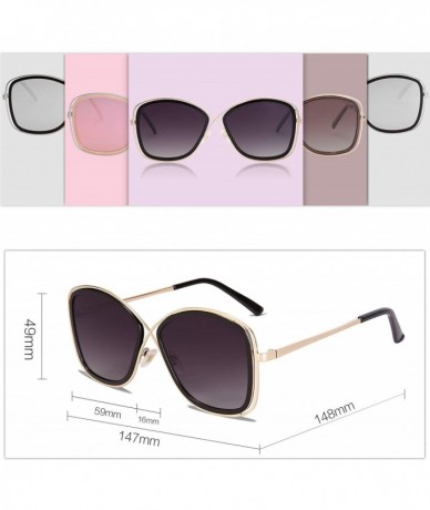 Shield Polarized Oversized Womens Sunglasses Metal Frame Mirrored Lens QUEEN SJ1099 - C1 Gold Frame/Gradient Grey Lens - C918...