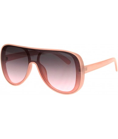 Oversized Womens Oversized Shield Aviator Sunglasses Retro Modern Fashion Shades - Pink (Pink Smoke) - CO18L5SZONW $19.60