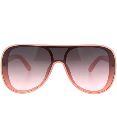 Oversized Womens Oversized Shield Aviator Sunglasses Retro Modern Fashion Shades - Pink (Pink Smoke) - CO18L5SZONW $19.60