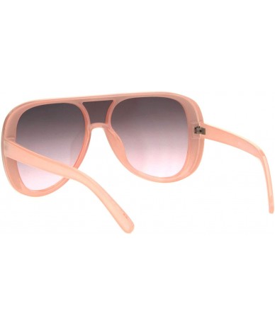 Oversized Womens Oversized Shield Aviator Sunglasses Retro Modern Fashion Shades - Pink (Pink Smoke) - CO18L5SZONW $19.60