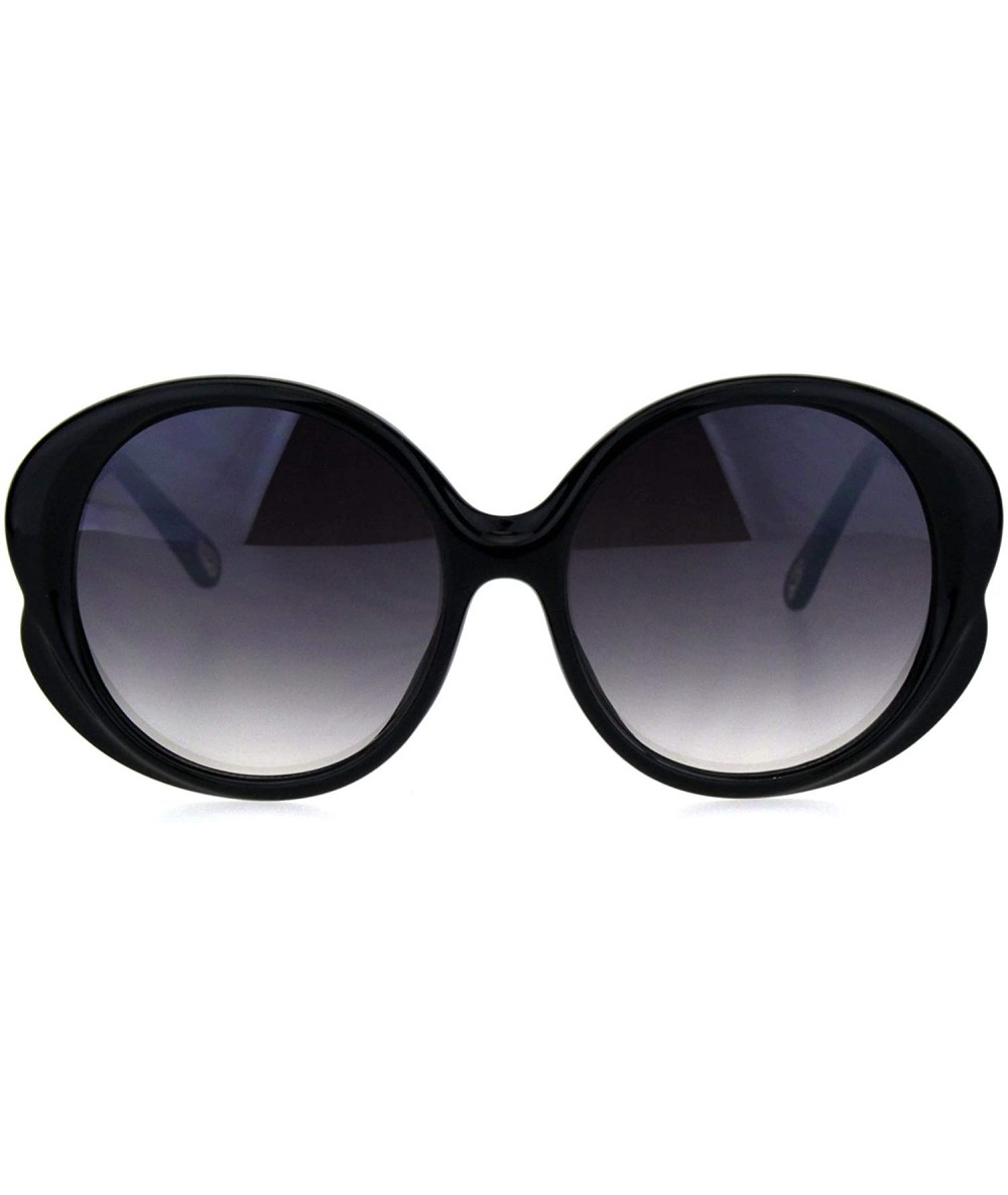 Oversized Womens Plastic Butterfly Designer 90s Fashion Sunglasses - Black Smoke - CX18HUE64Q0 $22.18