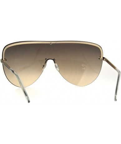 Oversized Oceanic Color Gradient Lens Oversize Shield Diva Racer Sunglasses - Brown Smoke - C0185NMLIML $24.56