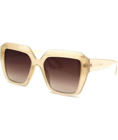 Butterfly Womens Diva Thick Plastic Butterfly Squared Sunglasses - Beige Brown - CJ18YW3YNL6 $18.60