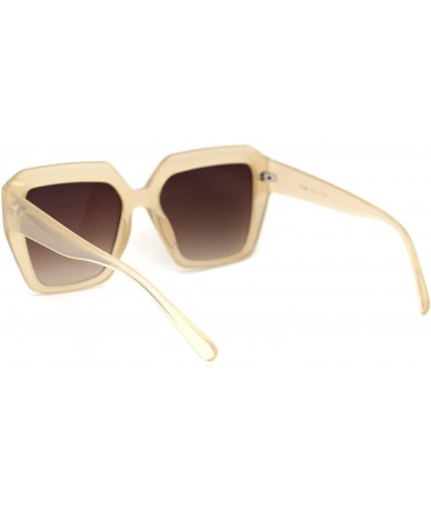 Butterfly Womens Diva Thick Plastic Butterfly Squared Sunglasses - Beige Brown - CJ18YW3YNL6 $18.60