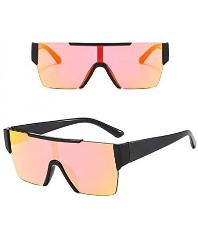 Rimless Men Women Oversized Visor Sunglasses Futuristic Rimless Mirror Sunglasses Unisex Gift - C4 - CV196U7L6MM $26.07