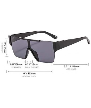 Rimless Men Women Oversized Visor Sunglasses Futuristic Rimless Mirror Sunglasses Unisex Gift - C4 - CV196U7L6MM $26.07