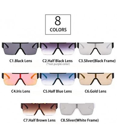 Rimless Men Women Oversized Visor Sunglasses Futuristic Rimless Mirror Sunglasses Unisex Gift - C4 - CV196U7L6MM $26.07