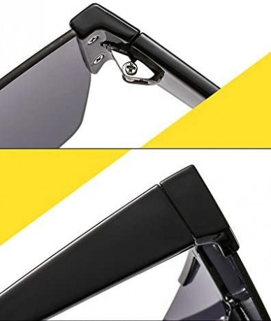 Rimless Men Women Oversized Visor Sunglasses Futuristic Rimless Mirror Sunglasses Unisex Gift - C4 - CV196U7L6MM $26.07