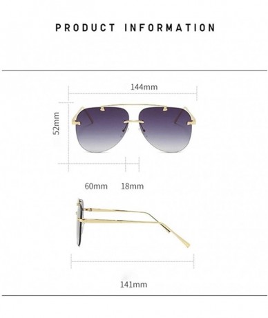 Rimless Pilot Sunglasses for Women Rimless Big Lend Gradient Shade UV Protection - C5 - C0190OG302G $23.50