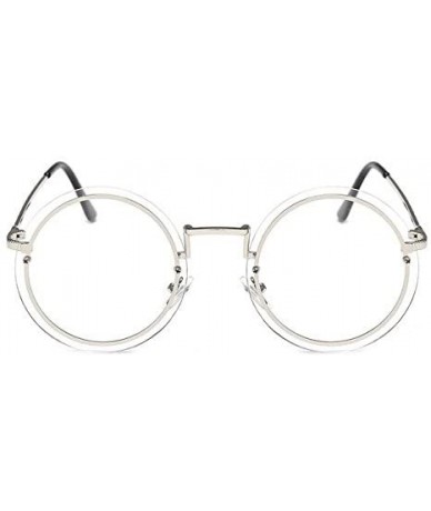 Square Fashion Round Metal Frame Glasses Sunglasses for Men or Women3297 - Silver-white - CS18GDES7O2 $24.41