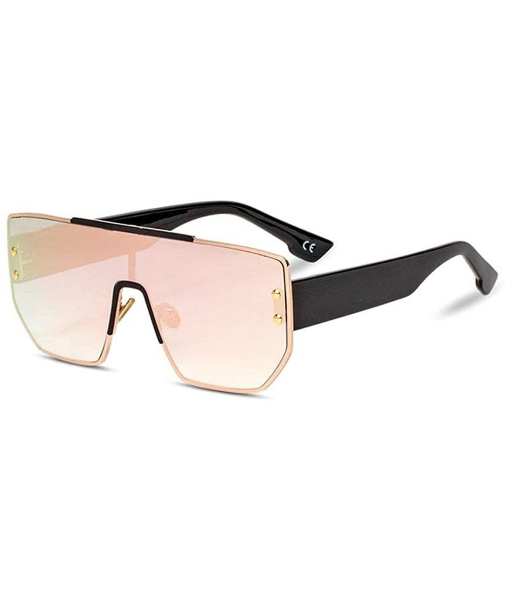 Oversized 2019 luxury retro shield women's brand designer square oversized ladies sunglasses UV400 - Pink - CP18W34D89R $23.67